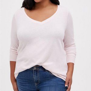 TORRID Girlfriend Signature Jersey V-Neck Long Sleeve Tee size 4x